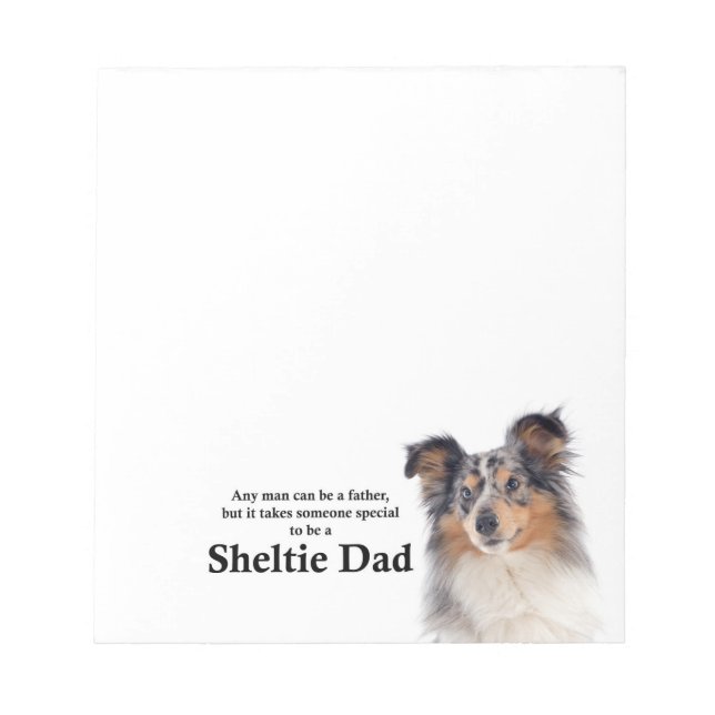 Blue Merle Sheltie Dad Notepad (Front)