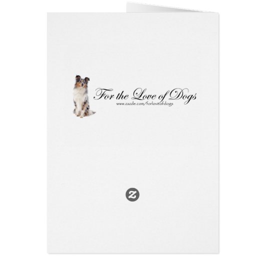 Blue Merle Sheltie Father's Day Card (Back)