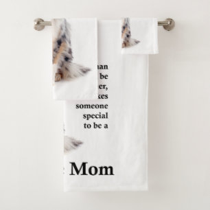 Blue Merle Sheltie Mom Bath Towel Set