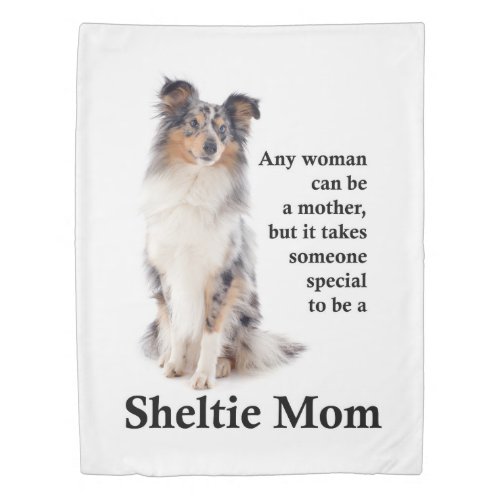 Blue Merle Sheltie Mom Duvet Cover