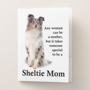Blue Merle Sheltie Mom Pocket Folder