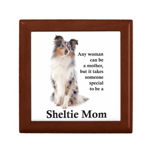 Blue Merle Sheltie Mom Tile Box