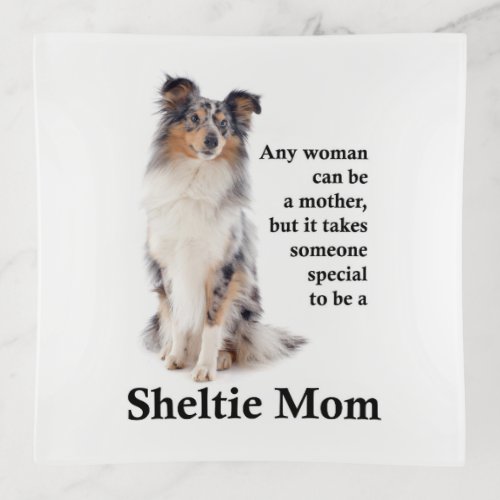 Blue Merle Sheltie Mom Trinket Tray