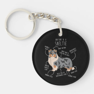 Blue Merle Sheltie Shetland Sheepdog Anatomy, Funn Keychain