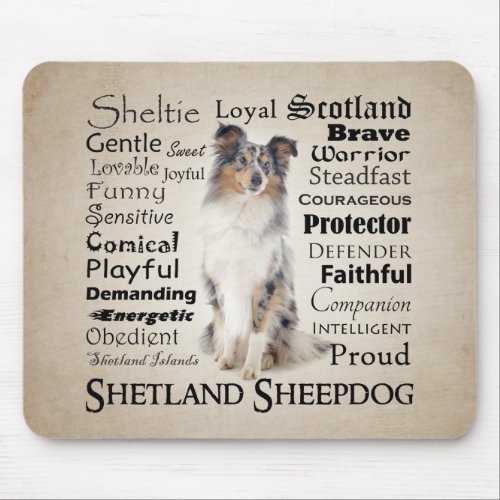 Blue Merle Sheltie Traits Mousepad