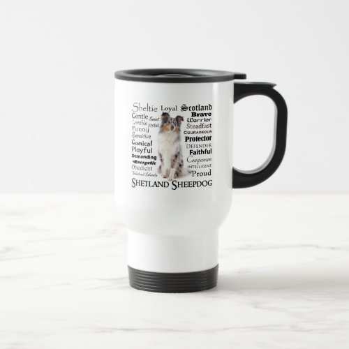 Blue Merle Sheltie Traits Travel Mug