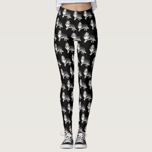 Blue Merle Shetland Sheepdog Cartoon Dog Pattern Leggings