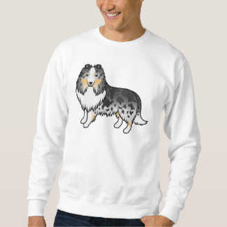 Blue Merle Shetland Sheepdog Sheltie Cartoon Dog Sweatshirt