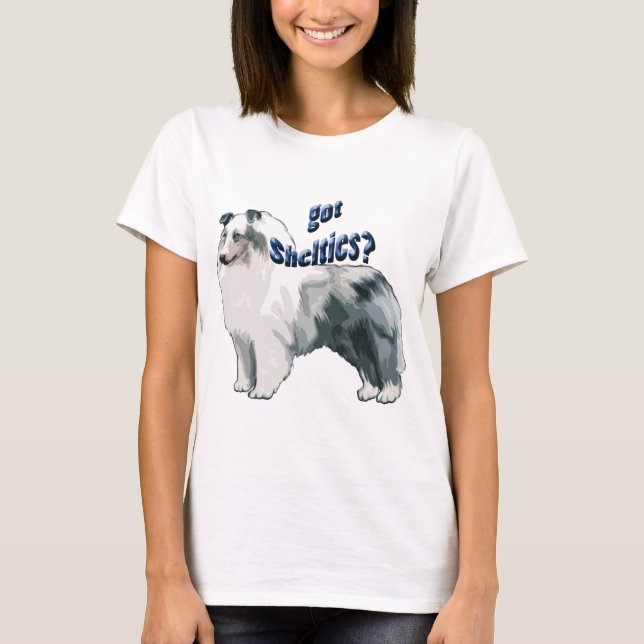 Blue Merle shetland Sheepdog T-Shirt (Front)