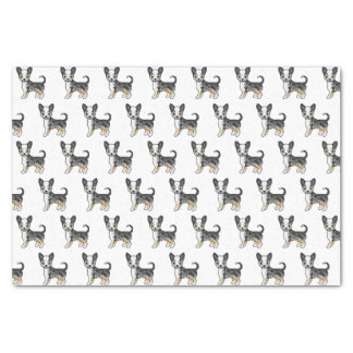 Blue Merle Smooth Coat Chihuahua Cute Dog Pattern Tissue Paper