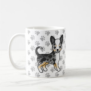 Blue Merle Smooth Coat Chihuahua Cute Dog & Paws Coffee Mug