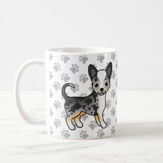 Blue Merle Smooth Coat Chihuahua Cute Dog &amp; Paws Coffee Mug