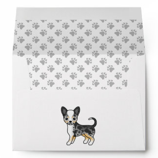 Blue Merle Smooth Coat Chihuahua Cute Dog &amp; Paws Envelope