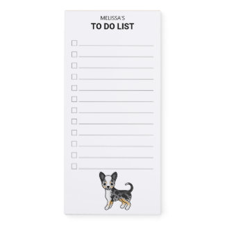 Blue Merle Smooth Coat Chihuahua Dog To Do List Magnetic Notepad