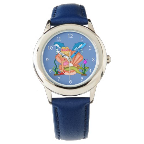 Blue Mermaid and Dolphins Watch