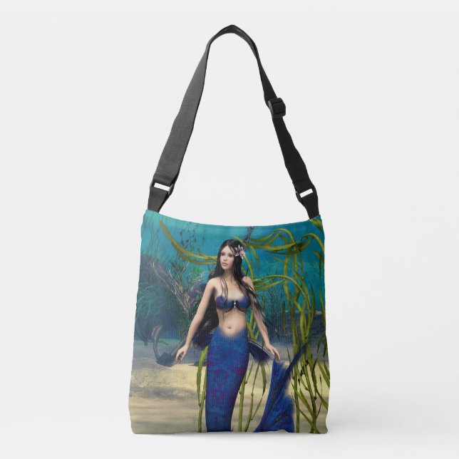 Blue Mermaid Crossbody Bag (Front)