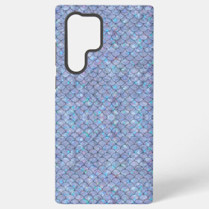 Blue Mermaid Fish Scales Holographic Glam Trendy  Samsung Galaxy S22 Ultra Case