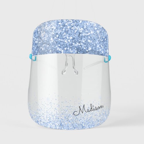 Blue Mermaid Girly Add Your Name Kids' Face Shield