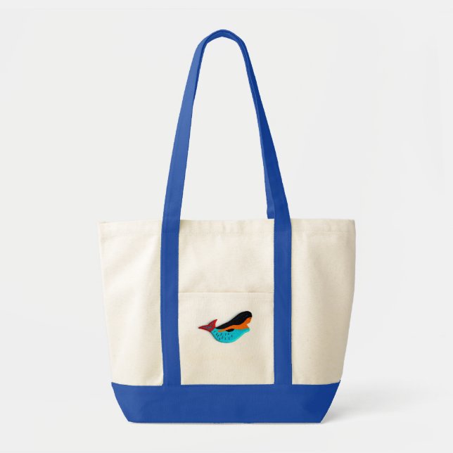 blue mermaid jumbo tote bag (Front)