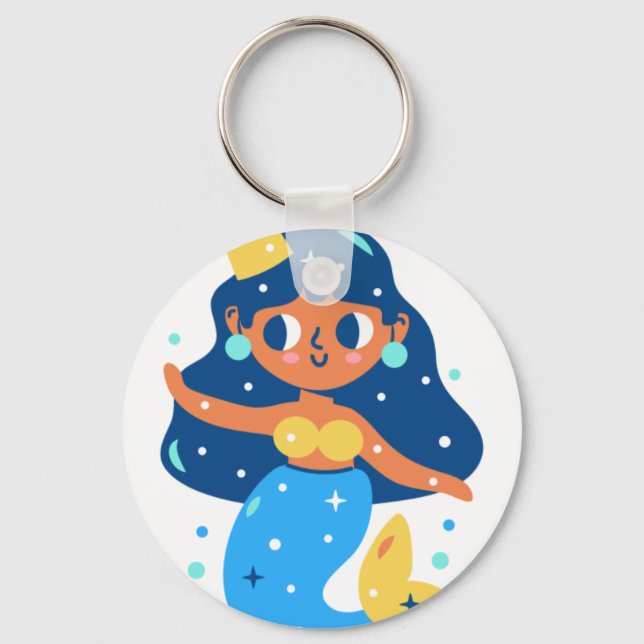 Blue mermaid keychain (Front)