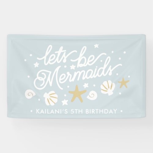 Blue Mermaid Party Girls Birthday Banner