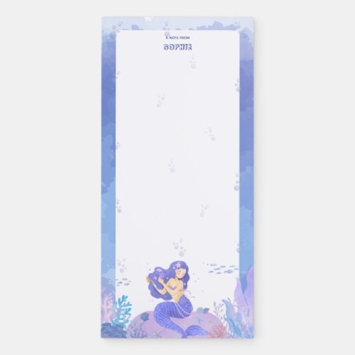 Blue Mermaid Personalized Magnetic Notepad NP_016