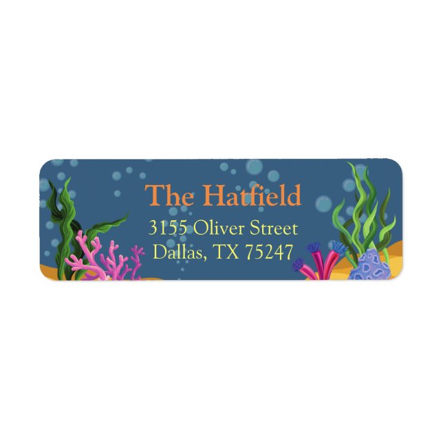 Blue Mermaid Return Address  Label (Front)