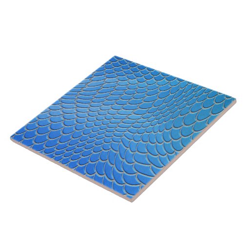 Blue mermaid scales fish scale ceramic tile