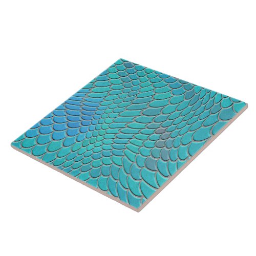 Blue mermaid scales fish scale ceramic tile