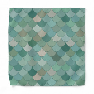 Blue Mermaid Scales Pattern Bandana