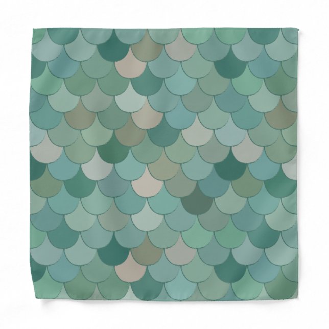 Blue Mermaid Scales Pattern Bandana (Front)
