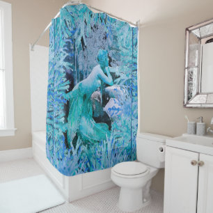 Blue Mermaid Shower Curtain