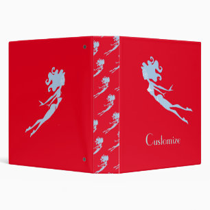 Blue Mermaid Swimmer Thunder_Cove 3 Ring Binder