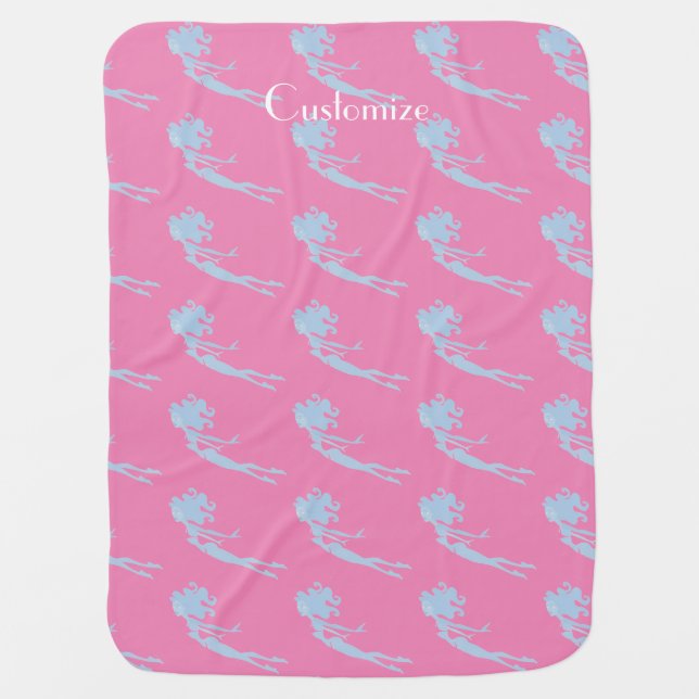 Blue Mermaid Swimmer Thunder_Cove  Baby Blanket (Front)
