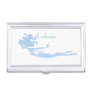 Blue Mermaid Swimmer Thunder_Cove Business Card Case