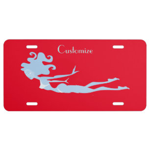 Blue Mermaid Swimmer Thunder_Cove License Plate