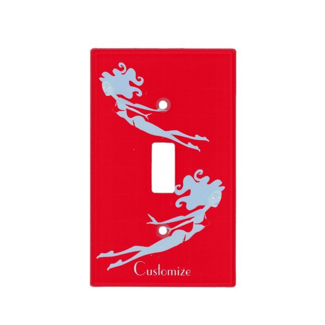Blue Mermaid Swimmer Thunder_Cove Light Switch Cover (Front)