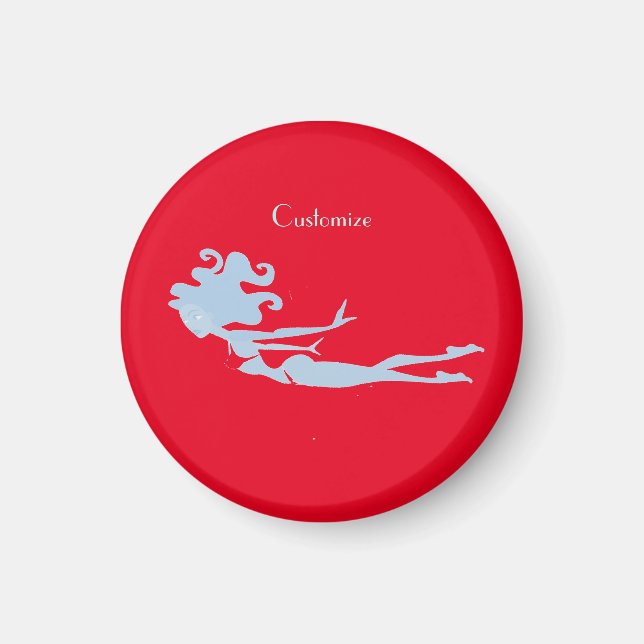 Blue Mermaid Swimmer Thunder_Cove   Magnet (Front)