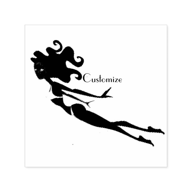 Blue Mermaid Swimmer Thunder_Cove  Self-inking Stamp (Design)