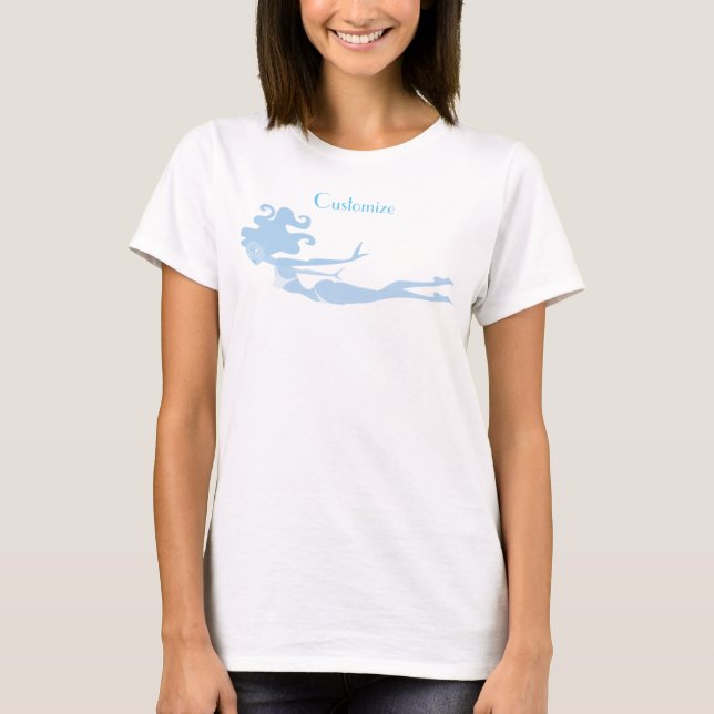 Blue Mermaid Swimmer Thunder_Cove  T-Shirt (Front)