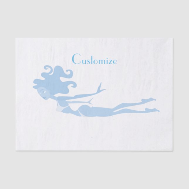 Blue Mermaid Swimmer Thunder_Cove   Tissue Paper (Front)