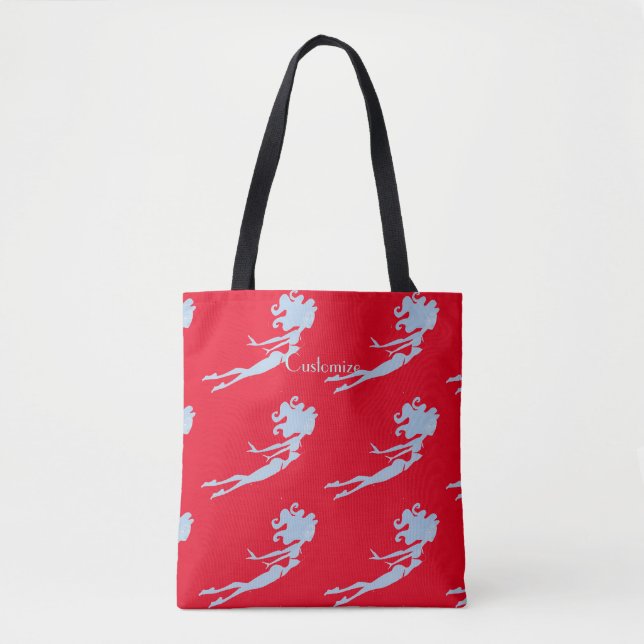 Blue Mermaid Swimmer Thunder_Cove Tote Bag (Front)