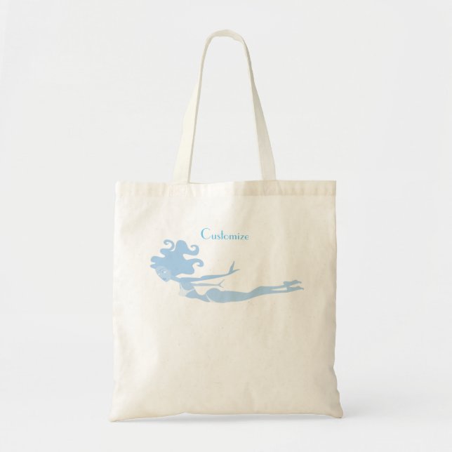 Blue Mermaid Swimmer Thunder_Cove   Tote Bag (Front)