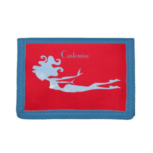 Blue Mermaid Swimmer Thunder_Cove Trifold Wallet