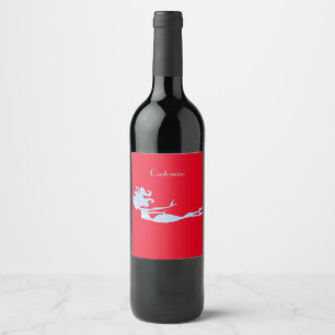 Blue Mermaid Swimmer Thunder_Cove Wine Label