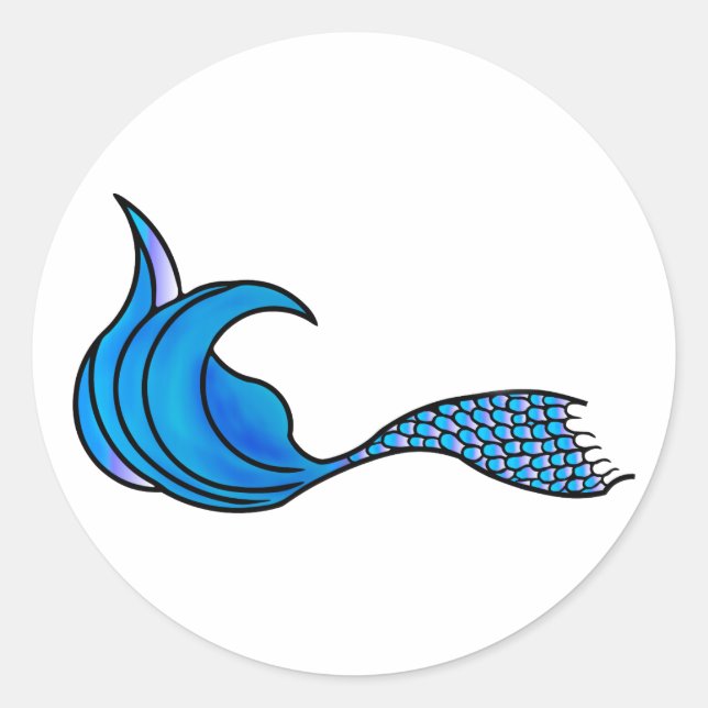Blue mermaid tail Sticker (Front)