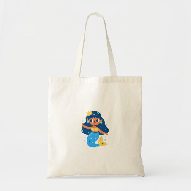 Blue mermaid tote bag (Front)