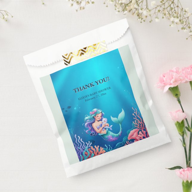 Blue Mermaid Under the Sea Baby Shower Favor Bag (Sealed)