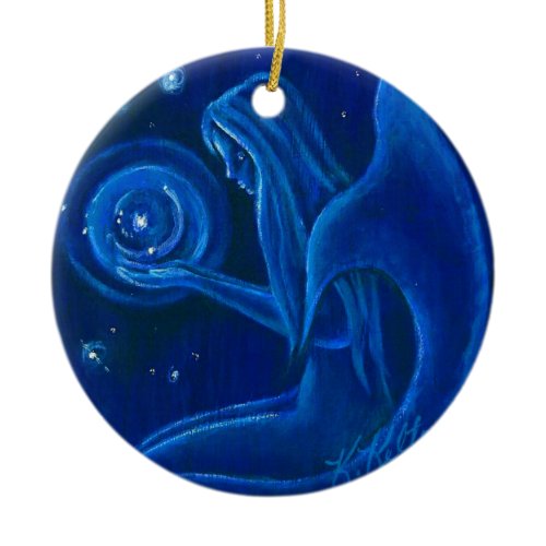 Blue Mermaid Universe Christmas Ornament