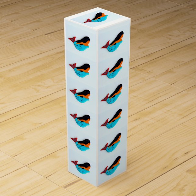 blue mermaids gift wine box (Front)
